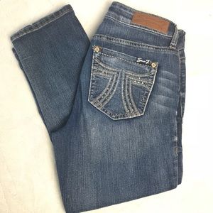 Seven7 Blue Denim Capris